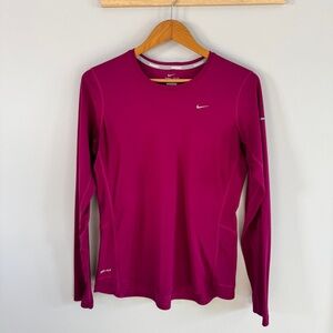 Nike Fuchsia Long Sleeve Performance Shirt